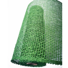 Poly Burlap mesh 10 inches Deco mesh 10 inch Rolls Clearance Burlap 5 Yards (Green)