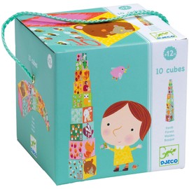 Djeco DJ08507 - Stack Toy - 10 Forest Blocks