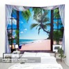 Window Beach Landscape Pattern Tapestry Wall Hanging for Living Room