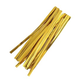 Frcolor 800 Pcs Biny Tie Wrapping Ties 4.7 inches (12 cm) Wire Ties Kraft Paper Twist Ties for Gold Binding Paper Bread Bag Packaging Decorative Material Iron Wire Gold