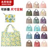 Cute Character Figure Pattern Foldable Simple Tote Shopper Bag with Portable Mini Pouch R60 (56x68cm) Extra Large Capacity/Blue Cactus 20ea