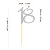 Sumerk 24PCS 18 Cupcake toppers Silver Glitter 18th Birthday Cupcake