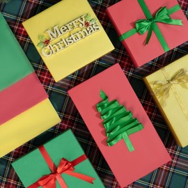 Larcenciel Christmas Tissue Paper, Vibrant Red, Green & Gold Tissue Paper for Gift Bags Packing, Colored Xmas Gift Wrapping Paper for Christmas Presents, Holiday Crafts, Winter Decor,60 Sheets 20x14in