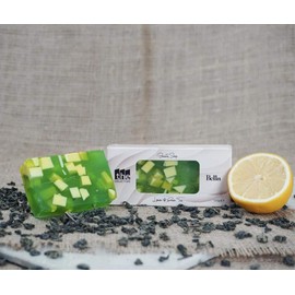 The Collections Handmade Glycerin Soap for Body, Hair, and Face - Lemon and Green Tea - Alcohol and Paraben Free, Vegan, Hypoallergenic Natural Soap