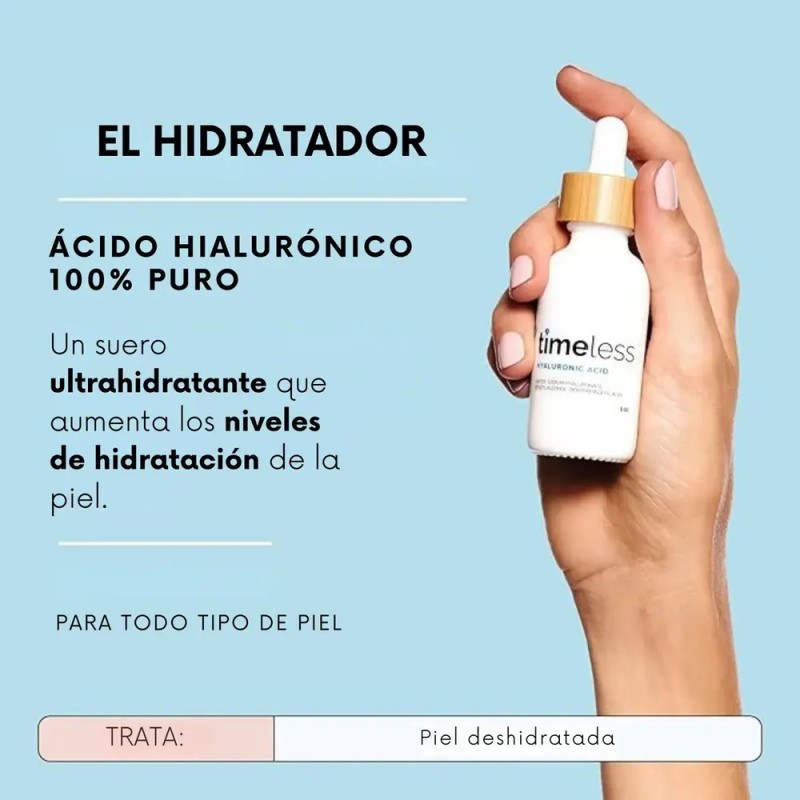 Timeless Serum Ácido Hialurónico Puro 30ml Hidratante Facial