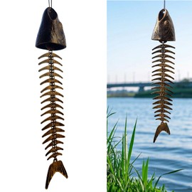 Fish Wind Chimes, Fish Bone Wind Chime, Special Fish Bone Design Brings Unique Scenery in Yards, Balconies, Gardens,Shops, Art exhibitions