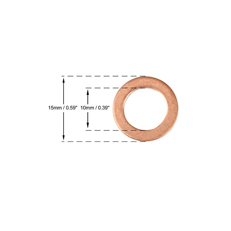 X AUTOHAUX Copper Disc Flat Seal Sealing Ring for Car