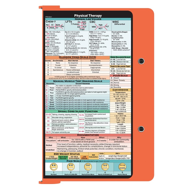 Whitecoat Clipboard® - Physical Therapy Edition (Orange, Bifold)