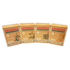 Herbal Tea Gift Box - Heka Mental Ease Organic Herbal Tea Gift Set- 4 boxes of 2 oz loose leaf, flower, & roots from Oregon (8 oz of herbs total)