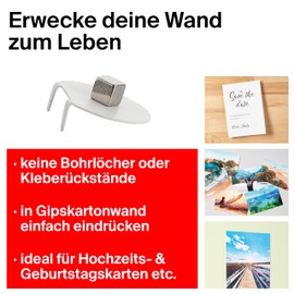 fischer Press2Fix Magnetic Hook, Fixes into Plasterboard & Soft Wood, Pack of 4