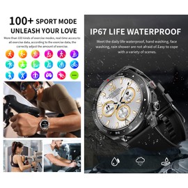 Men's Smartwatch with Bluetooth Headphones Double Strap, IP68 Waterproof Outdoor Sports Watch, Fitness Tracker, Pedometer, Heart Rate/Sleep Monitor/Blood Pressure Monitor, Smartwatches for Android iOS