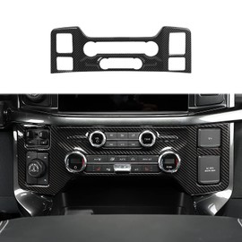 Linskip Audio & Climate Control Panel Cover Compatible with Ford F150 2021 2022 2023, Power Outlet & Mode & Trailer Controller Trim, Interior Accessories(Carbon Fiber Black)