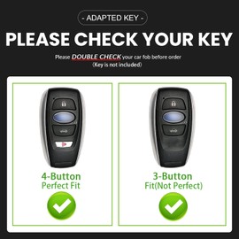 OLLEN Screws-Free Premium Leather Key Fob Cover, Fit for Subaru Outback Forester Legacy Ascent WRX BRZ STI Impreza CrossTrek, Key Holder Protector, Blue