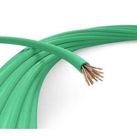 Electrical Grounding Wire #6 AWG Green, Copper, THHN-THWN2, UL Listed, Stranded, PVC Insulation/Nylon Sheath, Heat, Moisture, Gasoline and Oil Resistant II, Ground Wire (25 Feet)