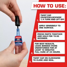 Loctite Super Glue Brush On Liquid, Clear, 0.17 fl oz Bottle, 1 Pack - Superglue for Leather, Wood, Metal, Crafts, & Repair, Cyanoacrylate Adhesive Instant Glue, Quick Dry