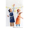Lep Lisa Kids Apron + Bandana + Drawstring Set, Blue