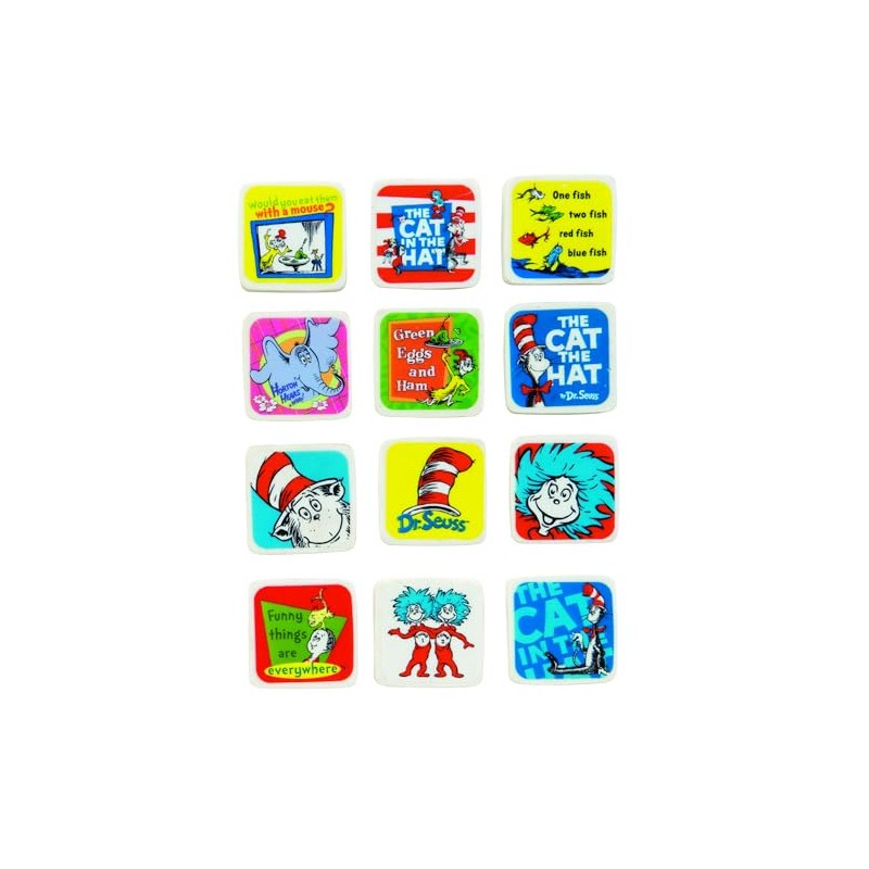 Raymond Geddes Dr. Seuss Character gomas de borrar, 60 Pack