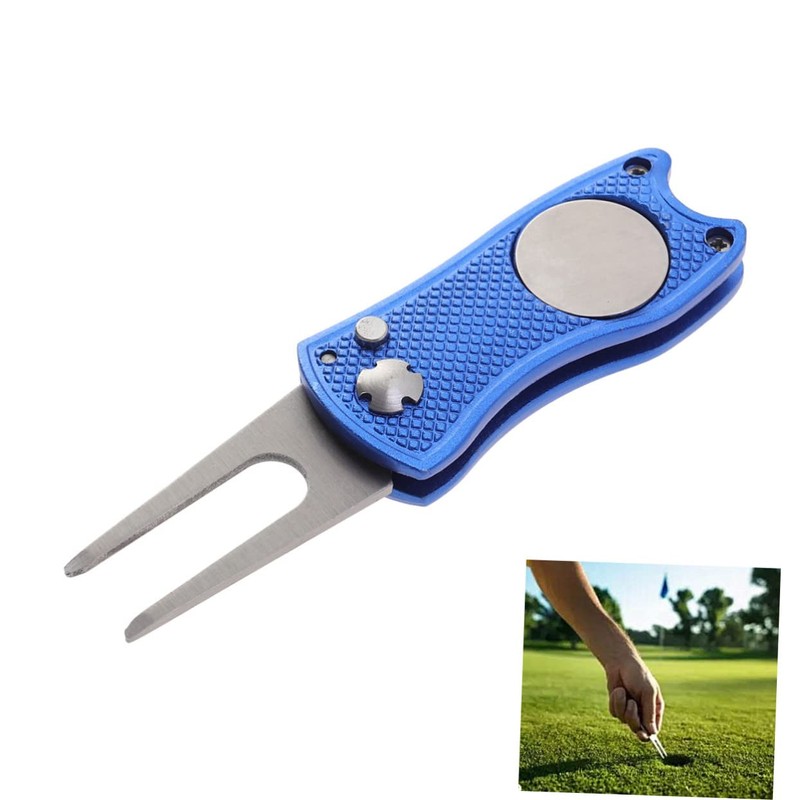 Sosoport 3pcs Golf Equipment Divot Repair Tool Ball Marker Stainless