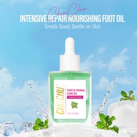 Foot Repair Oil for Dry Cracked Toenails: Peppermint Scent with Keratin Vitamin Strengthener Growth Moisturizing Treatment - Natural Heel Nail Care Feet Serum for Women Men Home Gift Hiking Travel