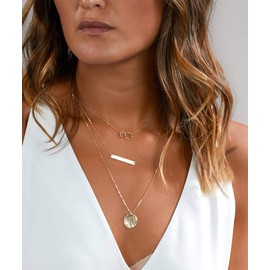 YANCHUN Star Layered Necklace Stack Summer Beach Charm Choker Adjustable Fashion Jewelry for Layering Necklaces Beach Vacation Essentials