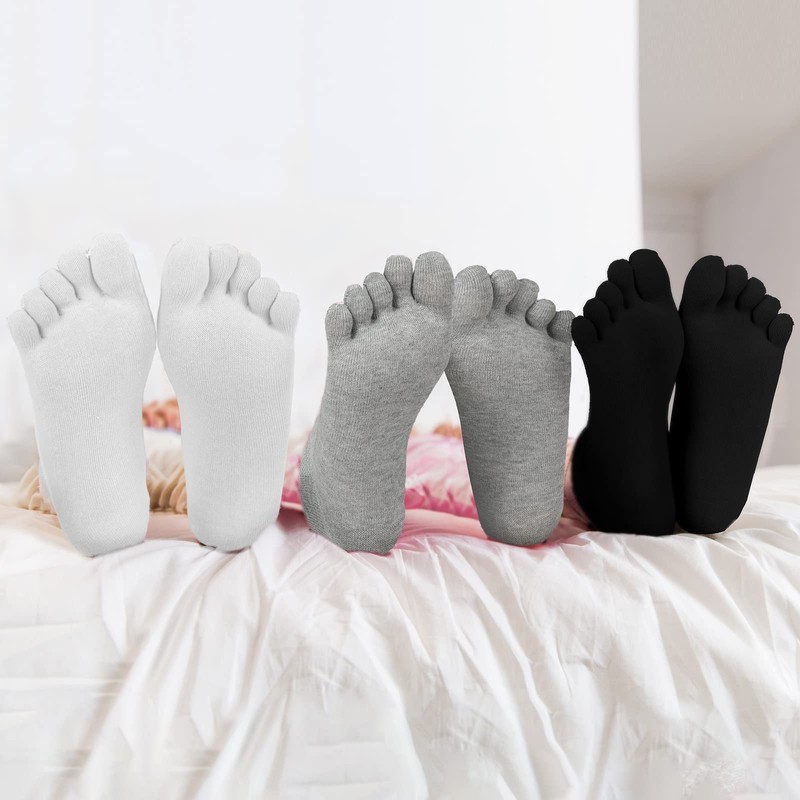 6 Pares Calcetines de Cinco Dedos de Algodón Mujer Color