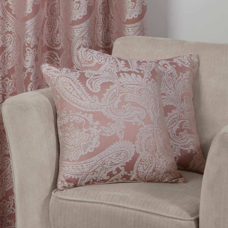 Emma Barclay Duchess - Jacquard Cushion Cover in Blush Pink