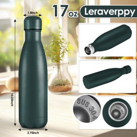 Leraverppy 17oz Cola-Bottle Shaped Stainless Steel Leak-proof Water Bottle,Double Wall Vacuum Insulated Metal Thermos,Travel Mug For Sports Indoors & Outdoors,BPA-Free Kids Flasks,Army Green(1Pack)