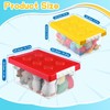 Vicenpal 4 Pack Toy Storage Containers with Lids Brick Shaped