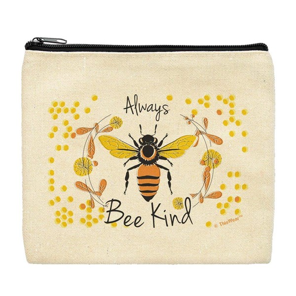 Cute Canvas Makeup Bag Always Bee Kind Bag Bee Makeup