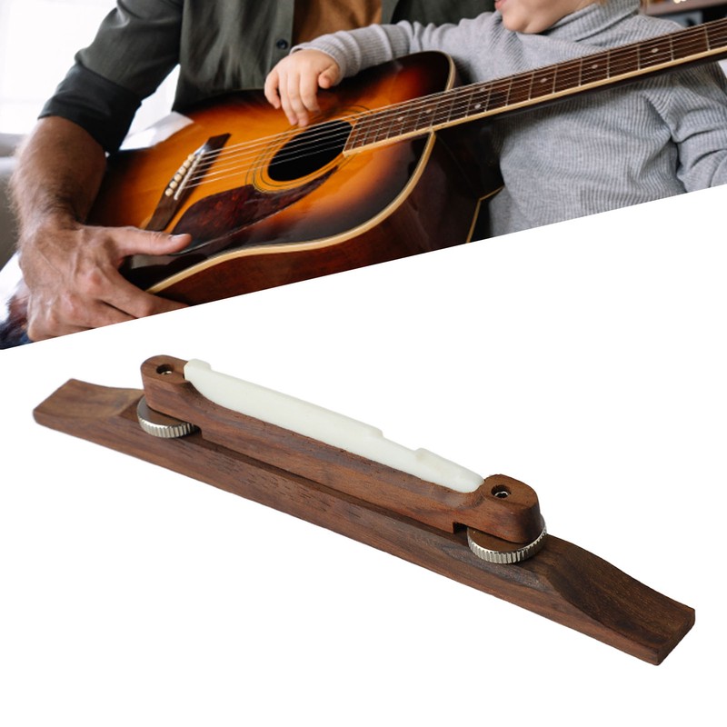 Guitar String Bridge Height Adjustable Wood Bridge Replacement Musical Instrument
