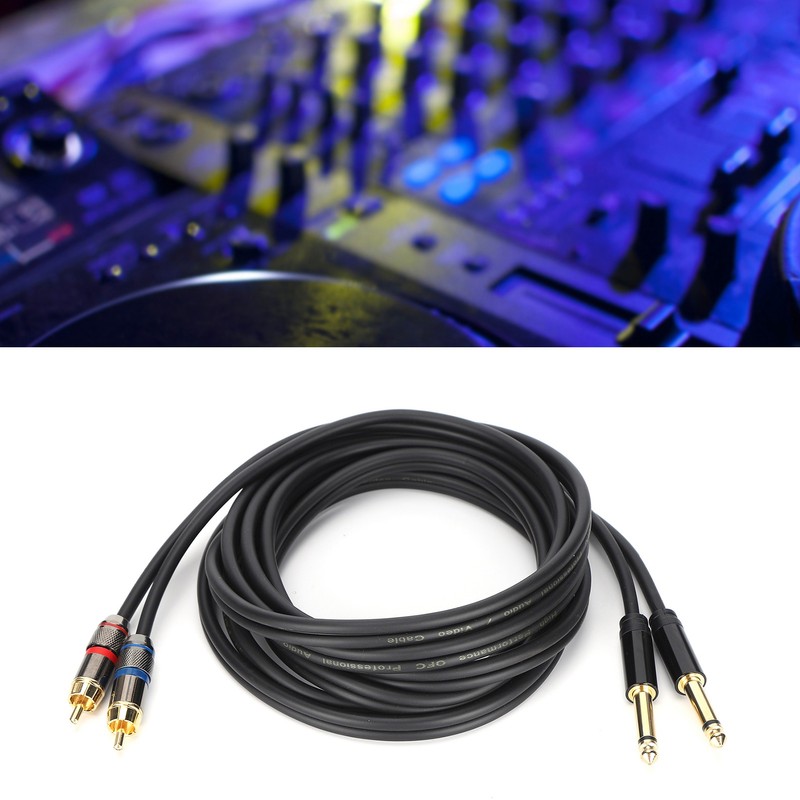 JORINDO Dual 6.35mm Male to Double RCA Male Cable Audio