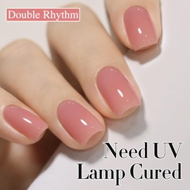 Double Rhythm Translucent Gel Polish Sheer Neutral Natural Light Milky Same Color Same Bottle 15ML Jelly Nail Polish Nail Art DIY at Home (Sheer Pink Nude-A1385)