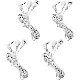 4 Pieces Replacement TENS Lead Wires 2.5mm Plug to 3.5 mm Snap Replace Cable Lead Wires for TENS Muscle Nerve Stimulators