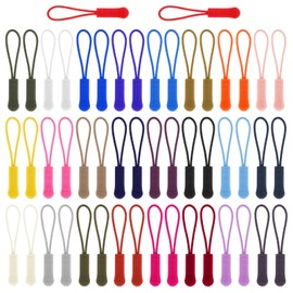 50 Pcs Luggage Zipper Pull Replacement Decorative Zipper Pulls Colorful Zipper Pulls Zipper Tags Strong Nylon Cord Fixer Cord Zipper Replacement Luggage Jacket Repair Kit For Backpacks Purses Handbags