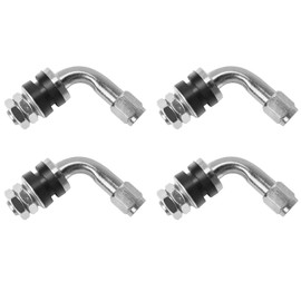 QWORK 4Pcs Tyre Valve Stem, 90 Degree Angled Bolt-in Valve Stems for Car Motorcycle Tyre,Anti-Leakage
