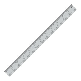 PEC Tools 12"/300mm Rigid Metal Ruler, High-Quality Machinist Ruler, Satin Chrome Finish, Decimal/Metric Graduation (1/10", 1/50", 1mm, 0.5mm) Suitable for CNC Operators and Engineers, Made in USA
