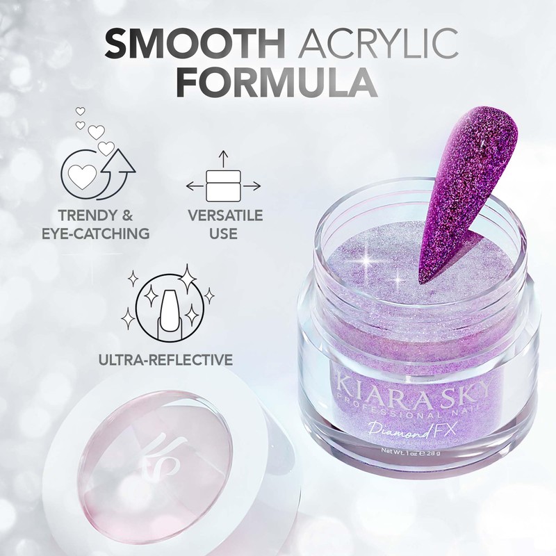 Kiara Sky Acrylic Powder DiamondFX Reflective Glitter with Sparkle Diamond