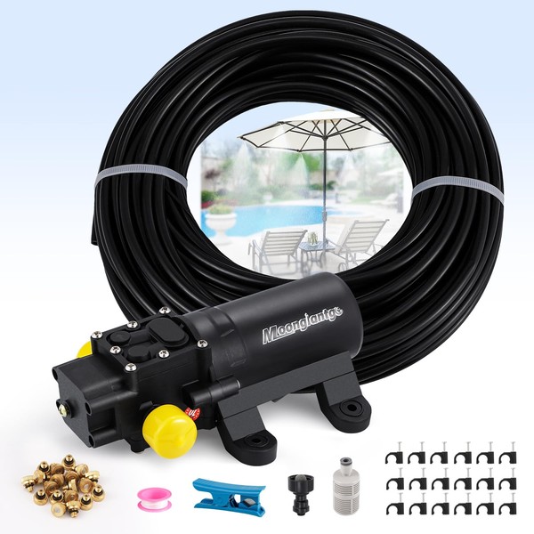 Moongiantgo Outdoor Misting Cooling System with Pump- 116PSI High Pressure