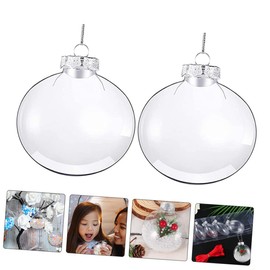MAGICLULU 20pcs Fillable Round Transparent Clear Christmas Baubles Transparent Ball Clear Flat Christmas Ornaments Xmas Tree Balls Decoration Hanging Decors Xmas Supplies Plastic