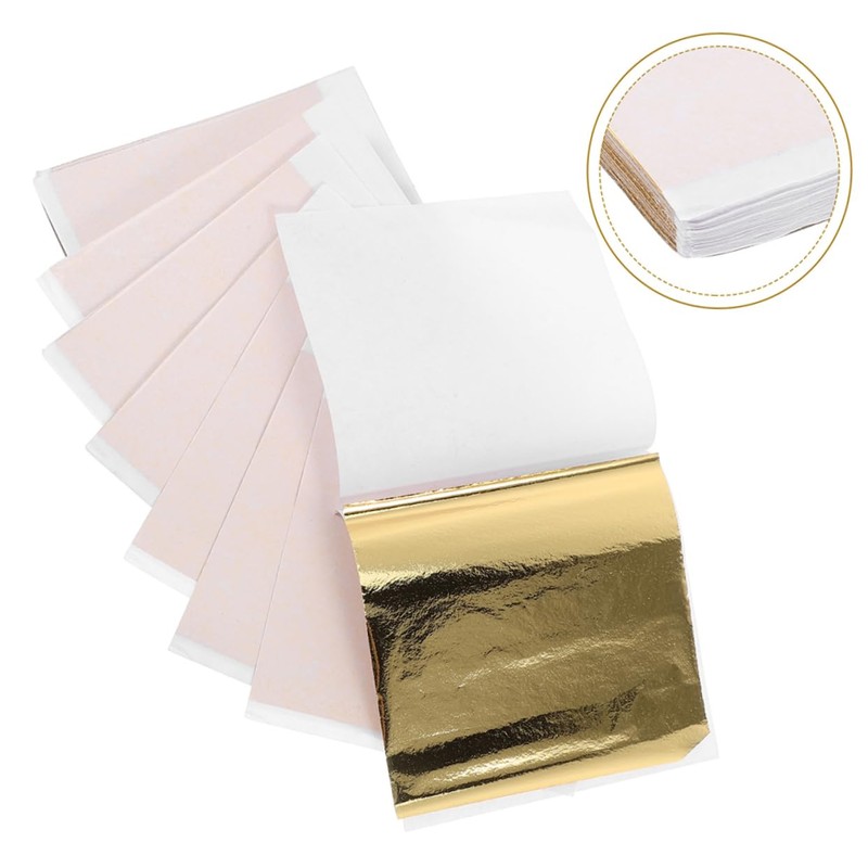 LALAFINA 200pcs Gold Leaf Flakes Foil Sheets for Painting Gilding
