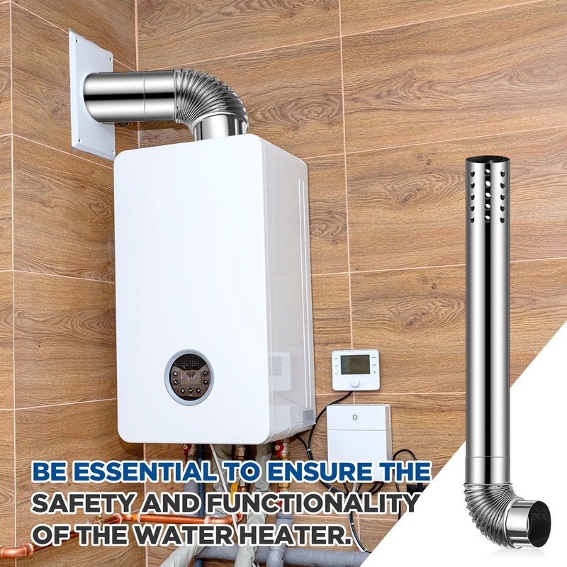 Blulu Stainless Steel Direct Vent Pipe Kit for Tankless Water