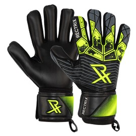 Rectrix Bold Goalkeeper Gloves - Fingersave Protection - German Latex - Negative Cut - Youth & Adult Sizes - For Football Soccer (9, Yellow)