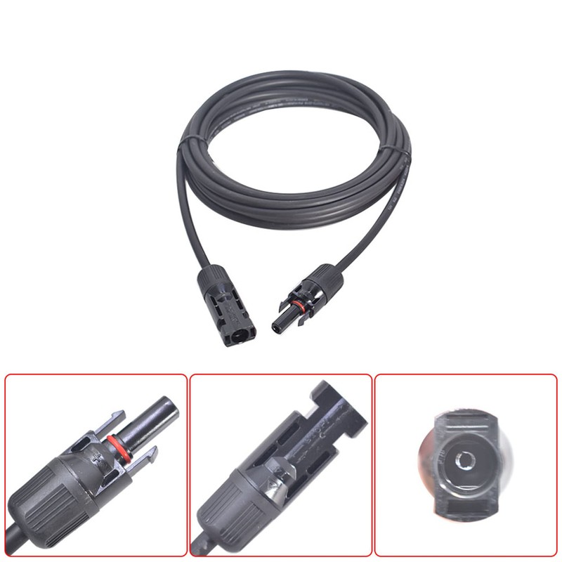 Timunr 1 Pair 15 Ft Solar Panel Extension Cable Wire