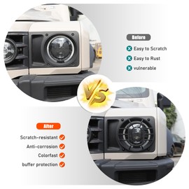 Tumukiw 2PCS Car Headlight Cover Compatible with INEOS Grenadier 2020-2025, Headlight Grill Guards Protector Cover Headlight Trim Cover Exterior Accessories (ABS Material)