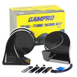 GAMPRO G160175 Horn Car Horn Loud 130 dB Horn for 12 V Cars Lorries Motorcycles Boats E-Bikes Pack of 2 Trumpet for Any 12 V Vehicles Trucks Lorrys Trains Boats Cars