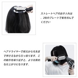 Twin Brush Straightening Brush Pig Hair Straightening Brush Beauty Salon Exclusive Smooth Tangle Free Easy to Use (Black/White)