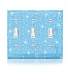 Shiny Blue Rhinestones Wall Plates Cover Triple Toggle Light Switch