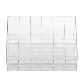 Soporte de Lápiz Labial, Soporte de Exhibición de 24 Rejillas Transparente para Esmalte de Uñas, Caja Expositor Organizador de Cosméticos para Lápiz Labial, Esmalte de Uñas, Cepillo de Maquillaje