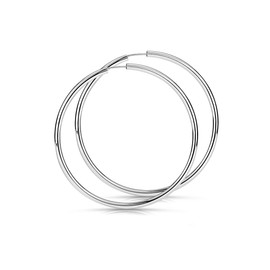 Materia by Matthias Wagner 925 Silver Hoop Earrings for Men and Women, 2.5 mm Wide, in 8 Sizes, Silver