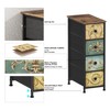 Tohomeor Narrow Storage Dresser Slim Dresser with Retro Flowers Fabric